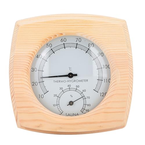 Tomedny Sauna-Thermometer und Hygrometer, Holz-Innen feuchtigkeits-Temperatur-Messung Sauna-Raum-Zubehör -Zubehör Ausrüstung von Tomedny