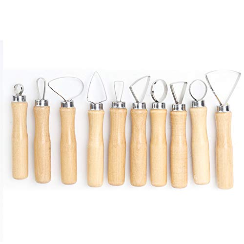 Tontopf -Skulptoretools Set, 10 PCs Wachsschnitze Skulptoretools Höhlenschaber Craft -Modellierung Skulptur Seifenschnüre Set Accessoires Set Accessoires von Tomedny