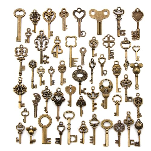 Vintage Skeleton Key, universeller Skelettschlüssel Antiquitäten Bronze -Dekoration Zauberanhänger für Schmuckfeierlichkeiten Favours von Tomedny