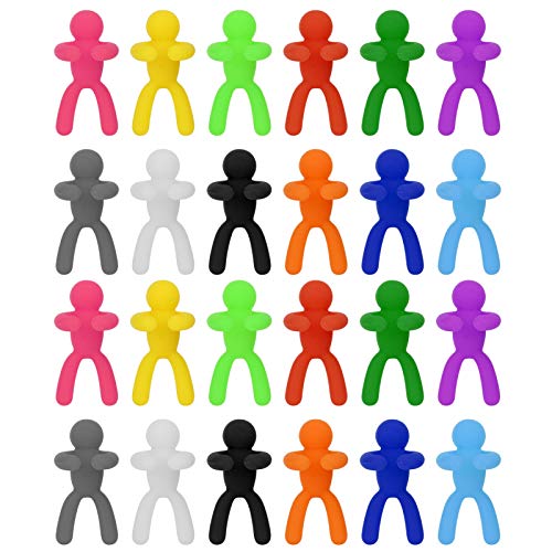 Weinglas Marker, Silikonweinschütze mehrfarbige Getränkekenner wiederverwendbare Getränkemarkierungen für Hochzeiten Geburtstagsbar Partys (24pcs) von Tomedny