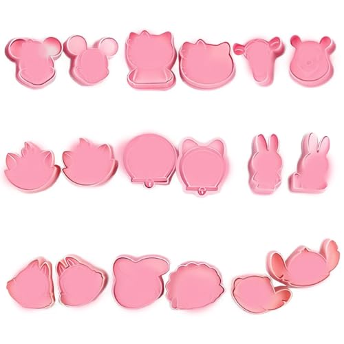 18 Stück Ausstechformen Ausstecher Set,Cartoon Keksausstecher Plätzchen Brot Anime Cookie Cutter Ausstecher Für Kinder Cookie Cutter 3D Cartoon Plätzchenformen Kit Für Party Kindergeburtsta von Tomicy