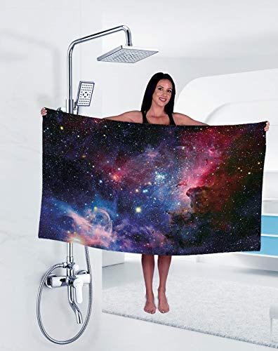 Tomifine Galaxis Strandtuch Mikrofaser Camping Handtuch Groß Badetuch Strandhandtuch Schnell Trocknendes Fitnesshandtuch (160x80 cm,Universum 8) von Tomifine