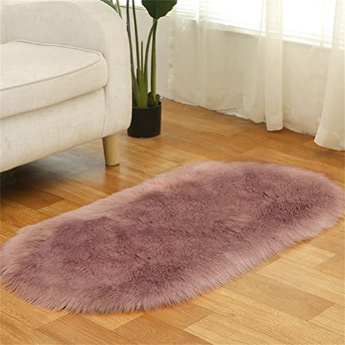Tomifine Kunstfell Fell-Teppich, Lammfell Schaffell Teppich Flauschiger Schaffell Bettvorleger für Schlafzimmer Bett oder Wohnzimmer Sofa Deko Waschbar (60 x 120 cm,Violett b) von Tomifine