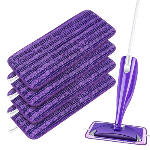 4 Wiederverwendbare Mikrofasertücher Ersatz für Swiffer WetJet Spray Waschbare Mikrofasermopps Wischtücher von Tomkity