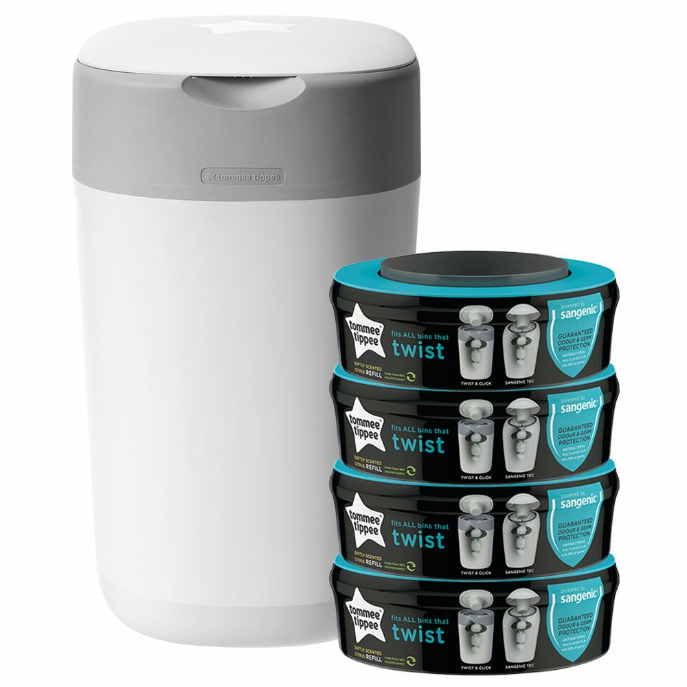 Tommee Tippee Twist&Click Windeleimer Windelbehälter Windelbox Nachfüllkassetten B-Ware von Tommee Tippee