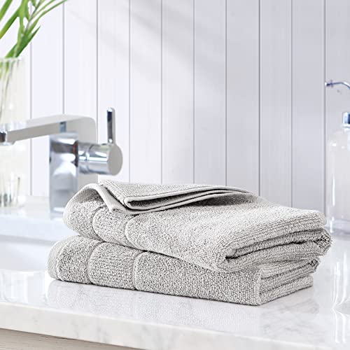 Tommy Bahama - Handtücher, saugfähige und lichtbeständige Baumwoll-Handtuch-Set, modische Badezimmer-Dekoration (Island Retreat Grey, 2-teilig) von Tommy Bahama
