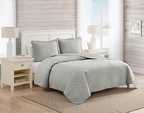 Tommy Bahama Pelican grau Chevron Quilt Set, König, Pelican grau von Tommy Bahama