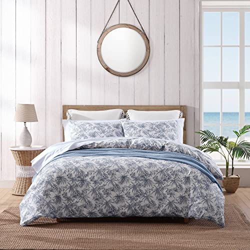 Tommy Bahama Queen-Bettwäsche-Set, wendbar, Baumwolle mit passenden Kissenbezügen, Küstendekoration (Stift und Tintenblau, Queen-Size-Bett) von Tommy Bahama
