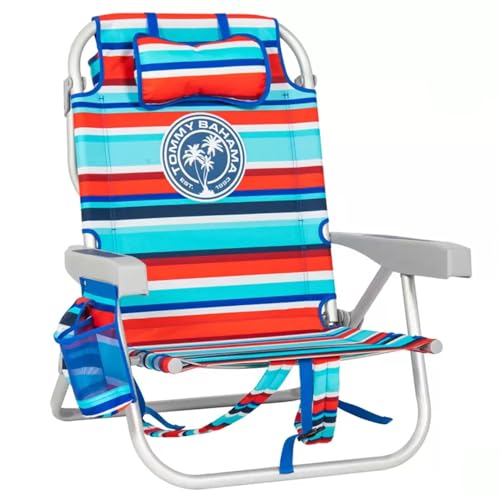 Tommy Bahama Strandstuhl, Modell 2025, gestreift, Rot/Blau. von Tommy Bahama