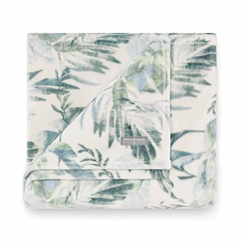 Tommy Bahama Überwurfdecke, Plüsch-Fleece-Bettwäsche, tropisches Bettwäsche-Set für Bett oder Couch (Blätterpapier grün, 127 x 177,8 cm) von Tommy Bahama