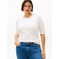 Tommy Hilfiger Curve Kurzarmshirt "CRV SLIM 5X2 RIB C-NK 1/2 SLV", in großen Größen, in gerippter Struktur von Tommy Hilfiger Curve
