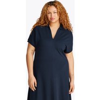 Tommy Hilfiger Curve Midikleid "CRV LYOCELL OPEN-NK MIDI DRESS" in Großen Größen, Logostickerei, V-Ausschnitt von Tommy Hilfiger Curve