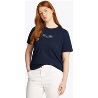 Tommy Hilfiger Curve Rundhalsshirt "CRV REG SCRIPT C-NK TEE SS", in Großen Größen, Logoschriftzug von Tommy Hilfiger Curve