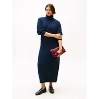Tommy Hilfiger Curve Strickkleid "CRV SOFT WOOL CABLE ROLL-NK DRS" in großen Größen, mit Zopfmuster, aus reiner Wolle von Tommy Hilfiger Curve