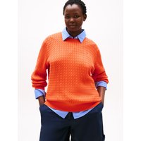 Tommy Hilfiger Curve Strickpullover "CRV CO CABLE FINE GG C-NK LS SWT", in großen Größen, mit Zopfmuster Tommy Hilfiger Curve Strickpullover "CRV CO CABLE FINE GG C-NK LS SWT", in großen Größen, mit Zopfmuster von Tommy Hilfiger Curve