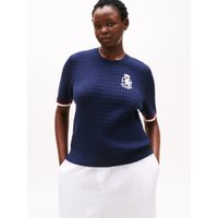 Tommy Hilfiger Curve Strickpullover "CRV CO CABLE FINE GG GPC SS SWT", in großen Größen, mit Zopfmuster von Tommy Hilfiger Curve