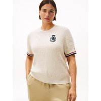 Tommy Hilfiger Curve Strickpullover "CRV CO CABLE FINE GG GPC SS SWT", in großen Größen, mit Zopfmuster von Tommy Hilfiger Curve