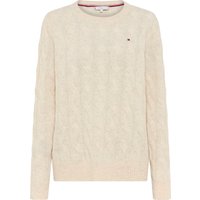 Tommy Hilfiger Curve Strickpullover "CRV SOFT WOOL CABLE C-NK LS SWT", in großen Größen, mit Zopfmuster, aus reiner Wolle von Tommy Hilfiger Curve