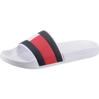 Tommy Hilfiger Badepantolette "ESSENTIAL FLAG POOL SLIDE", Sommerschuh, Poolslides, Schlappen, in schmaler Form von Tommy Hilfiger