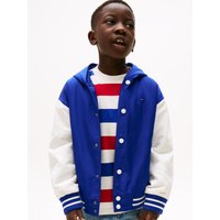 Tommy Hilfiger Bomberjacke "HOODED GRAPHIC BOMBER" mit Kapuze mit großem Logo, Kontrast-Streifen Tommy Hilfiger Bomberjacke "HOODED GRAPHIC BOMBER" mit Kapuze mit großem Logo, Kontrast-Streifen von Tommy Hilfiger