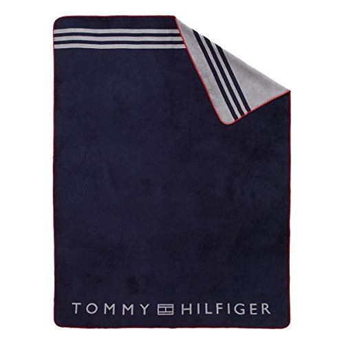 Tommy Hilfiger Fleece Wohndecke Navy 150x200 cm von Tommy Hilfiger