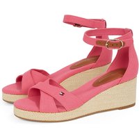 Tommy Hilfiger Keilsandalette "FLAG CRISS-CROS MID WEDGE ESPAD", Riemchensandale, Sommerschuh mit verstellbarer Schnalle von Tommy Hilfiger