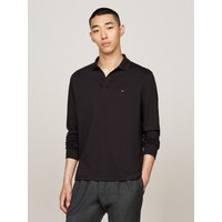Tommy Hilfiger Langarm-Poloshirt "L/S LIQUID COTTON REG POLO mit Jersey und Markenlabel" unifarben, casual, regular fit, Baumwolle, Polokragen von Tommy Hilfiger