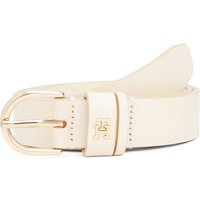 Tommy Hilfiger Ledergürtel "ESSENTIAL EFFORTLESS 2.5 GOLD" Logoemblem, weiche Haptik, ovale Einfachdornschließe von Tommy Hilfiger