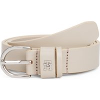 Tommy Hilfiger Ledergürtel "ESSENTIAL EFFORTLESS 2.5 SILVER" Einfachdornschließe, Metallemblem von Tommy Hilfiger