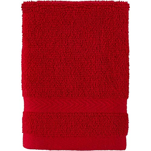 Tommy Hilfiger Modernes amerikanisches solides Waschtuch, 33 x 33 cm, 100% Baumwolle, 574 g/m² (chinesisches Rot) von Tommy Hilfiger