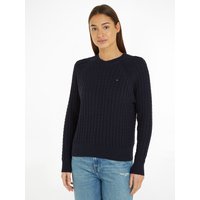 Tommy Hilfiger Rundhalspullover "CO CABLE C-NK SWEATER" von Tommy Hilfiger