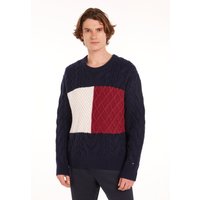 Tommy Hilfiger Rundhalspullover "CABLE FLAG SWEATER" mit Colorblocking-Design vorne Tommy Hilfiger Rundhalspullover "CABLE FLAG SWEATER" mit Colorblocking-Design vorne von Tommy Hilfiger