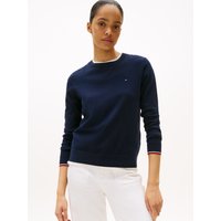 Tommy Hilfiger Rundhalspullover "CO JERSEY STITCH LS C-NK SWT", mit Logostickerei von Tommy Hilfiger
