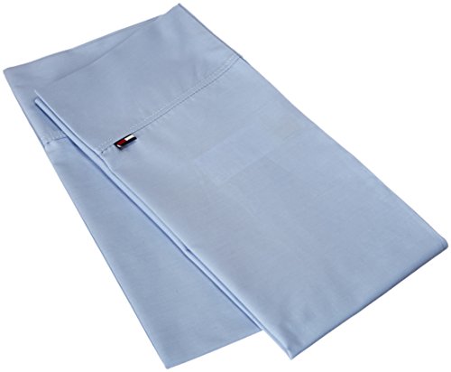 Tommy Hilfiger Signature Solid Sheeting 200 TC 2er Set Kissenbezüge, Standardgröße, 100% Baumwolle (hellblau) von Tommy Hilfiger