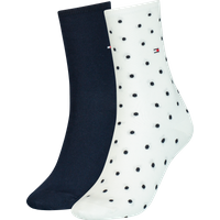 Tommy Hilfiger Socken "TH WOMEN SOCK DOT" 2 Paar tlg. mit feinem Rippenbündchen und Logostickerei von Tommy Hilfiger