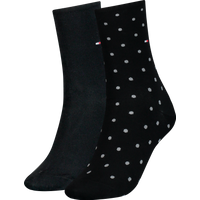 Tommy Hilfiger Socken "TH WOMEN SOCK DOT" 2 Stk. tlg. mit feinem Rippenbündchen und Logostickerei von Tommy Hilfiger