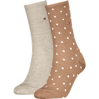 Tommy Hilfiger Socken "TH WOMEN SOCK DOT" 2 Stk. tlg. mit feinem Rippenbündchen und Logostickerei von Tommy Hilfiger
