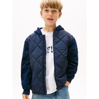 Tommy Hilfiger Steppjacke "MIX MEDIA QUILTED JACKET" mit Kapuze für Kinder bis 16 Jahre, Material-Mix von Tommy Hilfiger