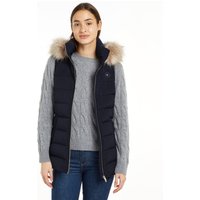Tommy Hilfiger Steppweste "HERITAGE DOWN TYRA VEST WITH FUR", mit Logopatch von Tommy Hilfiger