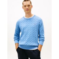 Tommy Hilfiger Strickpullover "CLASSIC CABLE CREW NECK mit Strukturstrick und Flaglabel" von Tommy Hilfiger