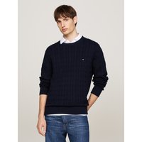 Tommy Hilfiger Strickpullover "CLASSIC CABLE CREW NECK mit Strukturstrick und Flaglabel" unifarben, casual, regular fit, Baumwolle, Rundhals Tommy Hilfiger Strickpullover "CLASSIC CABLE CREW NECK mit Strukturstrick und Flaglabel" unifarben, casual, regular fit, Baumwolle, Rundhals von Tommy Hilfiger