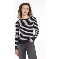 Tommy Hilfiger Strickpullover "CO JERSEY STITCH BOAT-NK SWEATER", mit Tommy Hilfiger Logo-Flag am Ärmel von Tommy Hilfiger