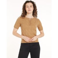 Tommy Hilfiger Strickpullover "SOFT WOOL CABLE SS HENLEY" mit Zopfmuster, Henley Tommy Hilfiger Strickpullover "SOFT WOOL CABLE SS HENLEY" mit Zopfmuster, Henley von Tommy Hilfiger