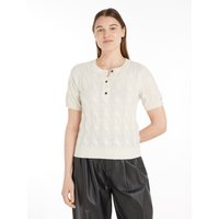 Tommy Hilfiger Strickpullover "SOFT WOOL CABLE SS HENLEY" mit Zopfmuster, Henley von Tommy Hilfiger