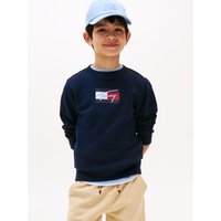 Tommy Hilfiger Sweatshirt "TOMMY SCRIPT FLAG SWEATSHIRT" für Kinder bis 16 Jahre, Flag-Logo-Druck von Tommy Hilfiger