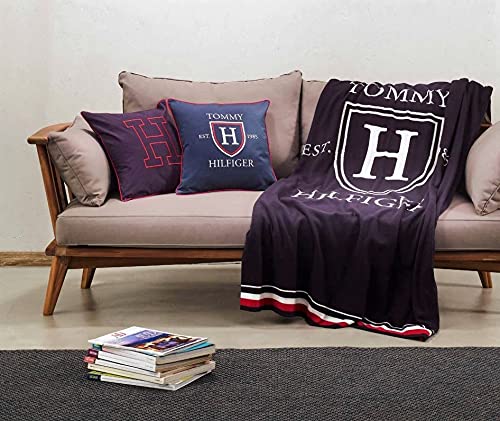 Warme Decke Tommy Hilfiger 100% reine Baumwolle 130 x 170 cm aus Double Navy (Country Club 51) von Tommy Hilfiger