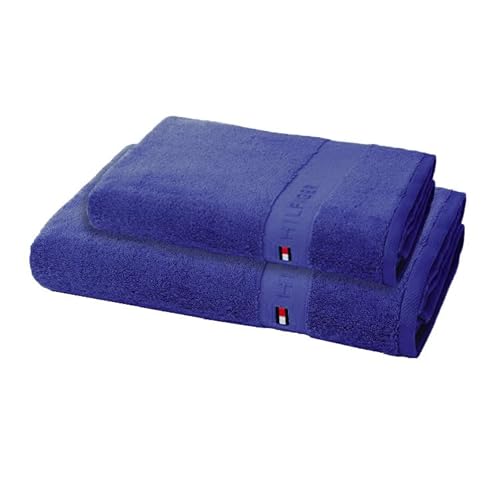Tommy Hilfiger - Set 1 + 1 Zwei 2 Stück Schwamm Bad 40 x 60 + Handtuch 50 x 100 Handtücher Eltern Mutter Legend (Legend D2) von Tommy Hilfigher