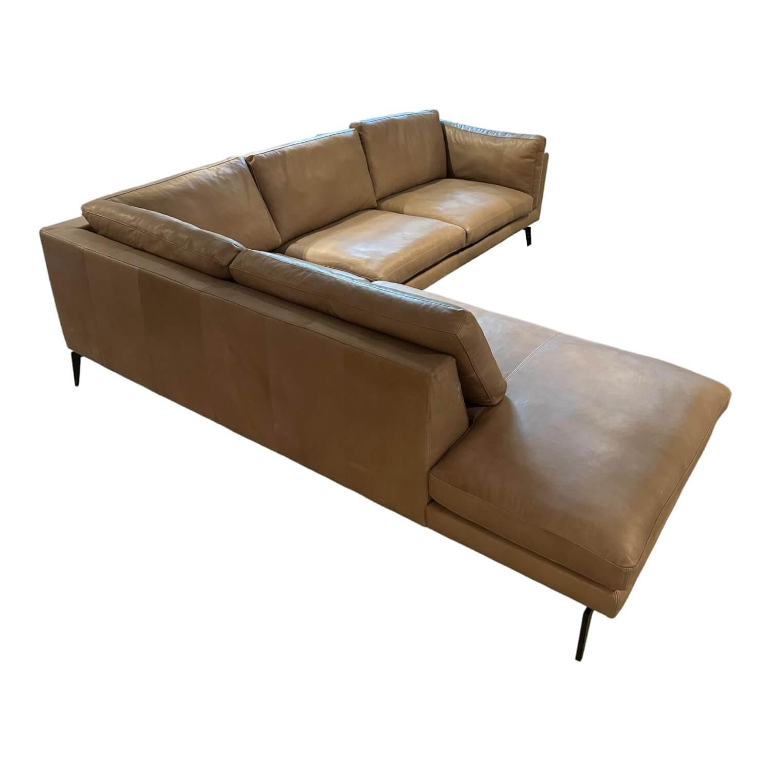 Ecksofa 3215 L Ferrara Leder Sauvage Stone Füße M058S18 von Tommy M