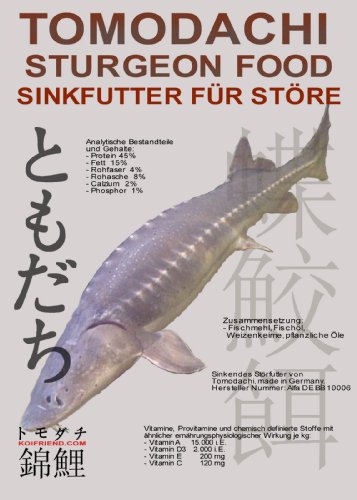 Störfutter, sinkendes Energiefutter und Aufzuchtfutter für alle Störarten, professionelles Qualitätsfutter von Tomodachi mit hochwertigsten Futteringredienzien, 5mm Störsinkfutter, 10kg von Tomodachi Störfutter