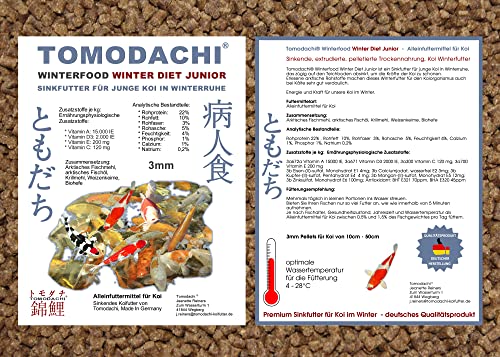Winterfutter Koi Sinkfutter Tosai Koifutter kleine Fische energiereich arktische Rohstoffe gutverdaulich bei Kälte Koiwinterfutter Junior 3mm 5kg von Tomodachi